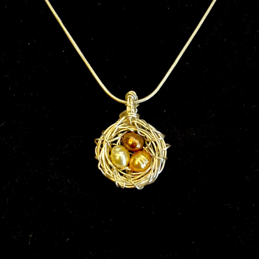 Handcrafted bird nest necklace